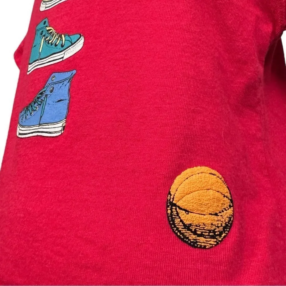 Carter’s Vintage Baby Boys Short Sleeve Red Sneaker Graphic Tee. 6-9 Months.